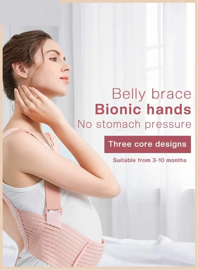 Pregnancy Belly Support Band, Breathable Maternity Support Belt Doctor-Recommended  Adjustable  with Shoulder Strap and Back Support - Image 2