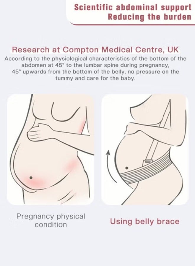 Pregnancy Belly Support Band, Breathable Maternity Support Belt Doctor-Recommended  Adjustable  with Shoulder Strap and Back Support - Image 4