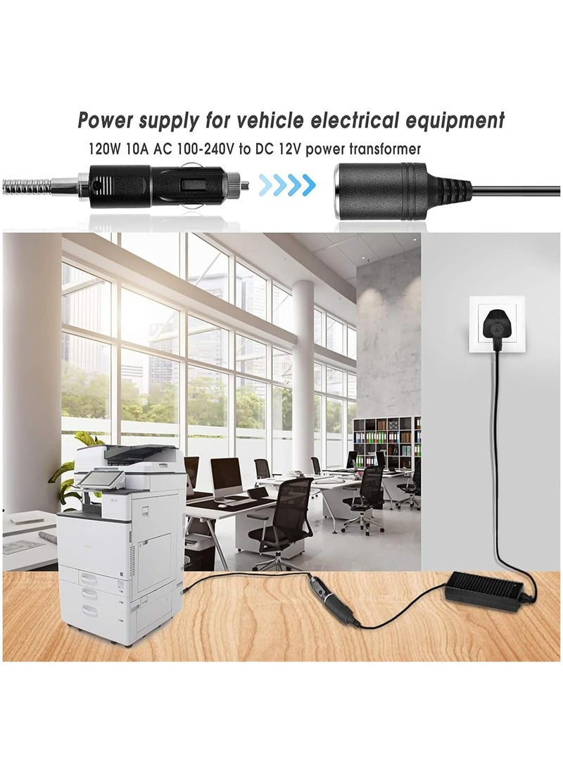 Starwell - 120w Power Inverter, Ac To Dc Converter, Dc 12v To 220v Ac Converter, 12v 10a Car Cigarette Lighter Socket, Ac/Dc Power Adapter, Transformer, Suitable For Tire Inflators/Car Refrigerators/Car Vac - Image 1