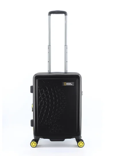 NATIONAL GEOGRAPHIC National Geographic Globe ABS Hard Shell Carry-On Small Cabin Suitcase Black, Durable Lightweight Travel Luggage, 4 Double Wheel Trolley Bag with TSA Combination Lock (49cm/20 Inch).
