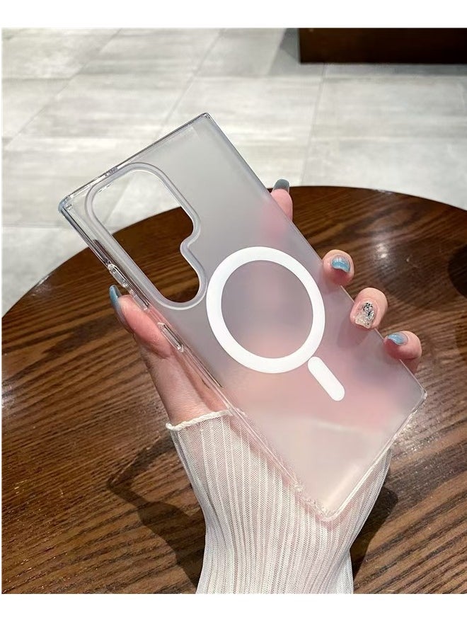 Galaxy S23 Ultra Clear Case (6.8 inch), Zero-Fingerprints Anti-scratch Matte Back Cover, Slim and Soft TPU back Magnetic Protector, Full Coverage Drop Protection - Clear