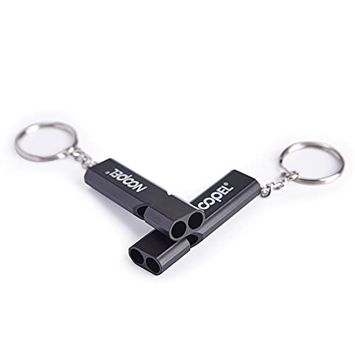 Noopel Emergency Whistles Lifeguard Safety Whistle with Lanyard and Keychain for Outdoor Camping Hiking Boating Hunting Fishing Kayak Kids Rescue Signaling Loud Survival Whistle (2 Pack Black) - Image 4
