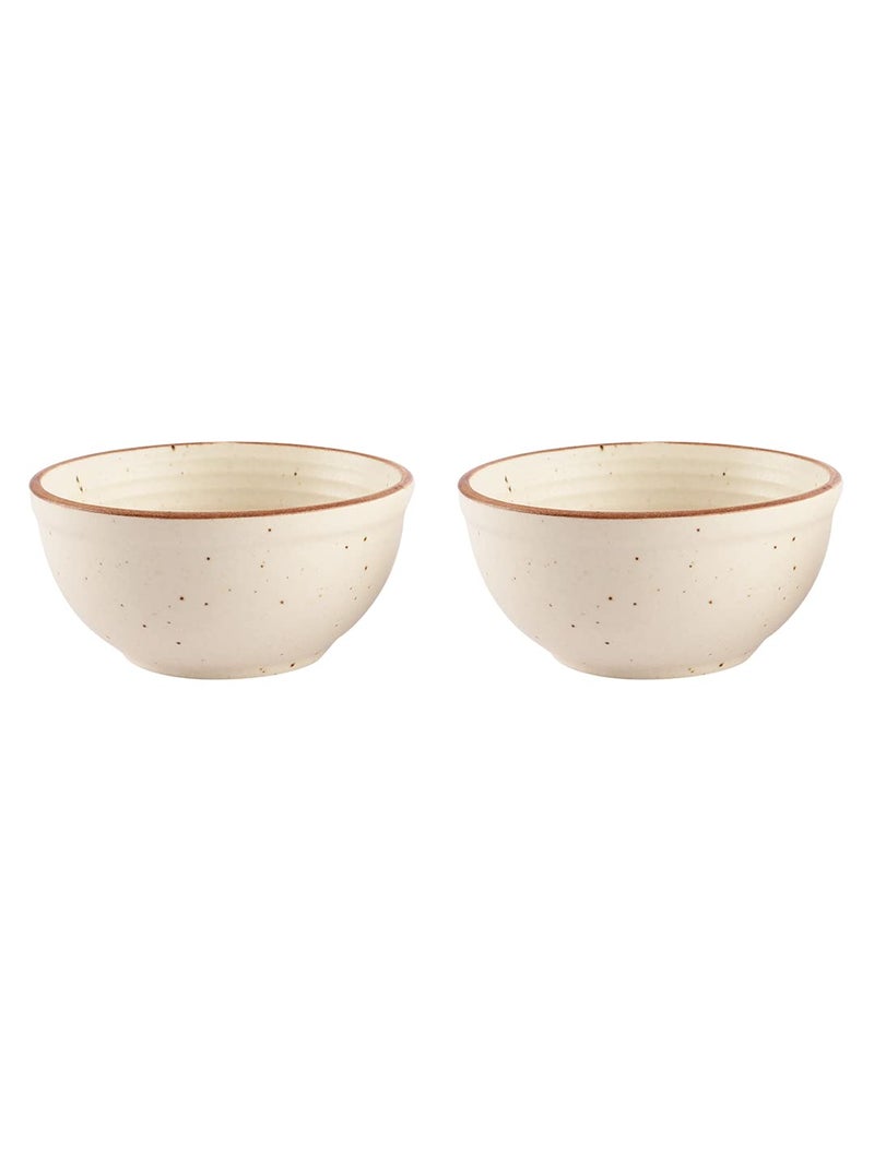 MIAH Decor Hand Glazed Handcrafted Matte Finish Ceramic Stoneware Snack Bowls/Katori/Dessert Bowls (260 ml); Microwave & Dishwasher Safe, Oven Safe – Set of 2 Off White-(MD-503) - Image 3