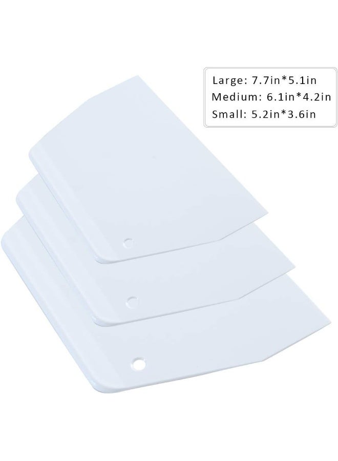 DonLeeving Luckycivia 3Piece Trapezoidal Plastic Scraper  MultiFunction Kitchen Tool for Pizza Dough Pastry Cake White - Image 4
