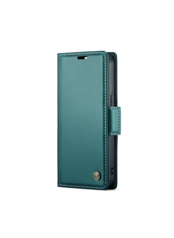 Case Cover For iPhone 13 mini CaseMe 023 Butterfly Buckle Litchi Texture RFID Anti-theft Leather Phone Case(Pearly Blue)