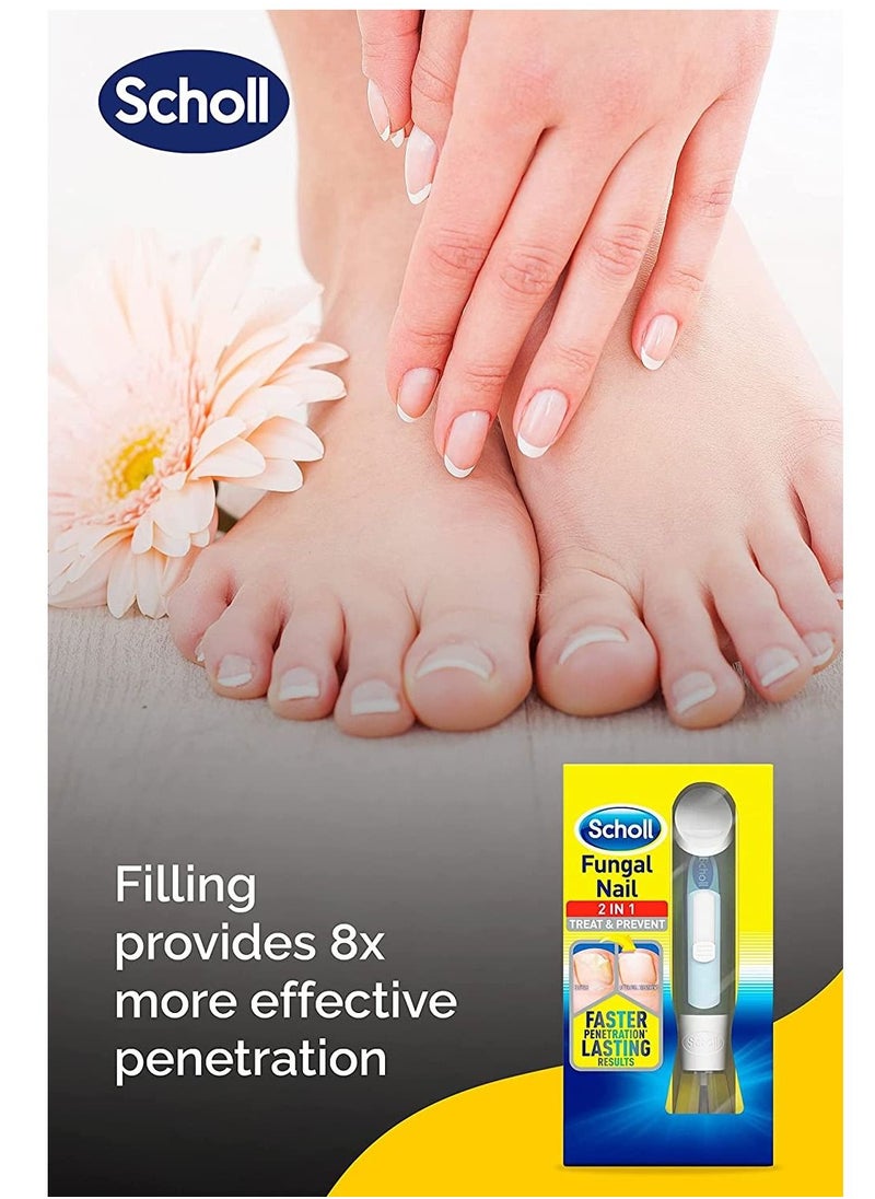 Scholl - 2-in-1 Fungal Nail Treatment kills 99.9% of nail fungus - Image 1