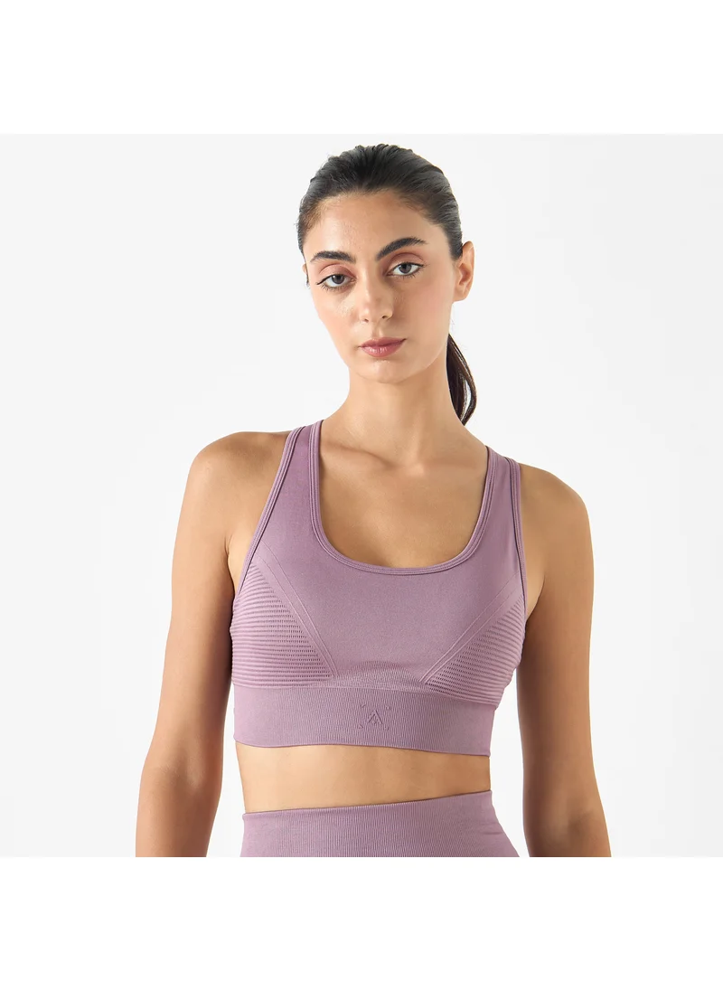 ادوت Textured Seamless Sports Bra with Cross Back Strap