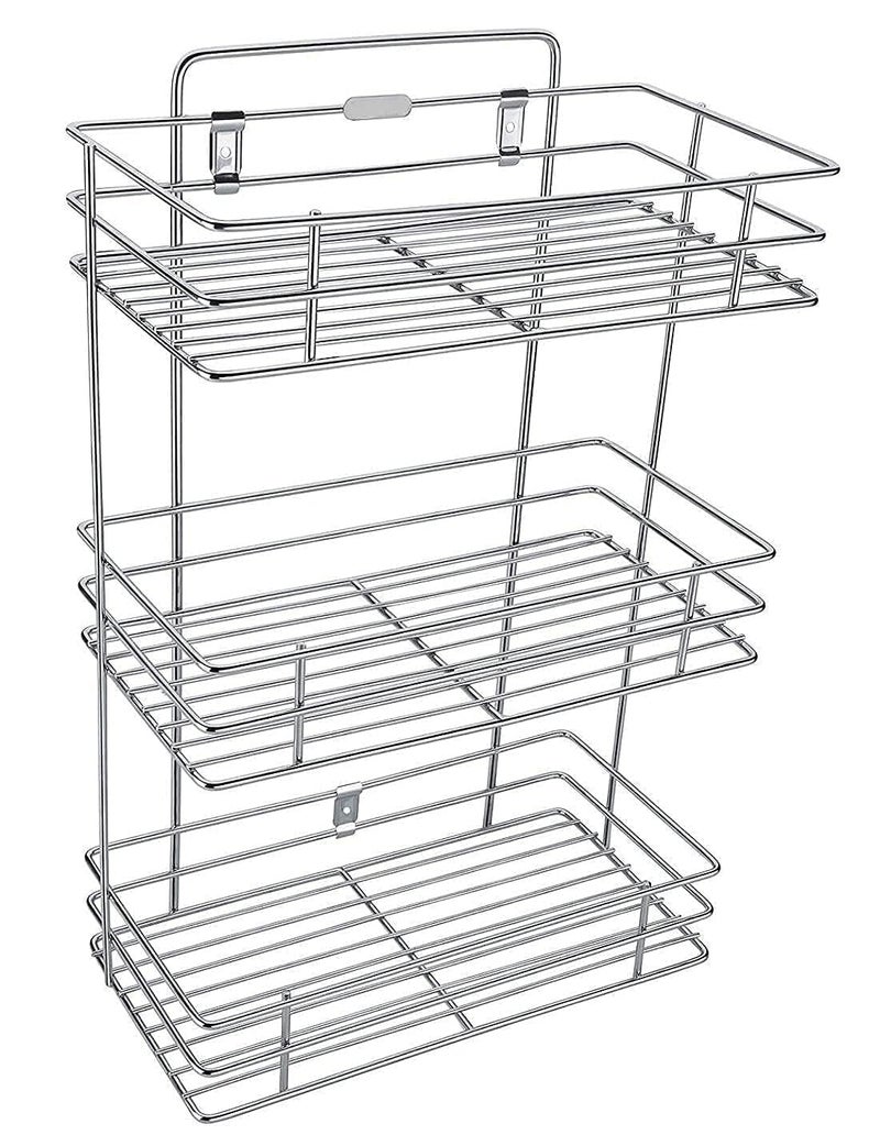 Q13® 3 Layer Wall Mount Stainless Steel Multipurpose Storage Rack/Shelf,Kitchen Rack and Shelves for Storage - 3 Tier Rack for Kitchen and Bathroom,Utensil Storage for House,Floating Shelves - Image 5