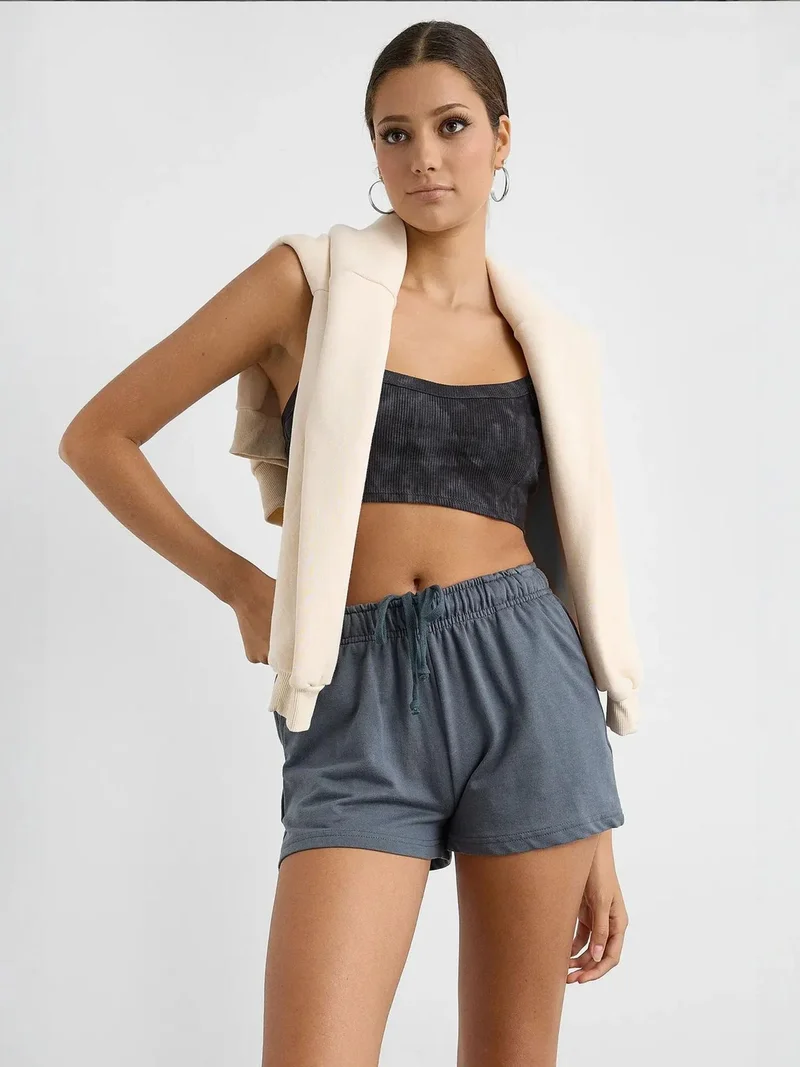 زوبعة شورتات جيرسي بخصر مطاطي كاجوال