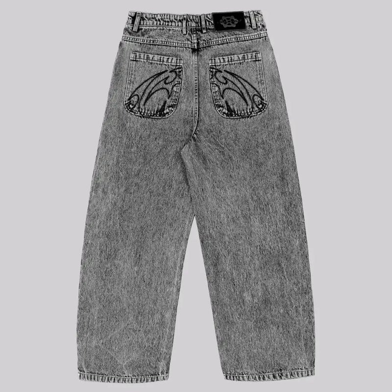 Men's Embroidered Straight Leg Jeans - Image 2