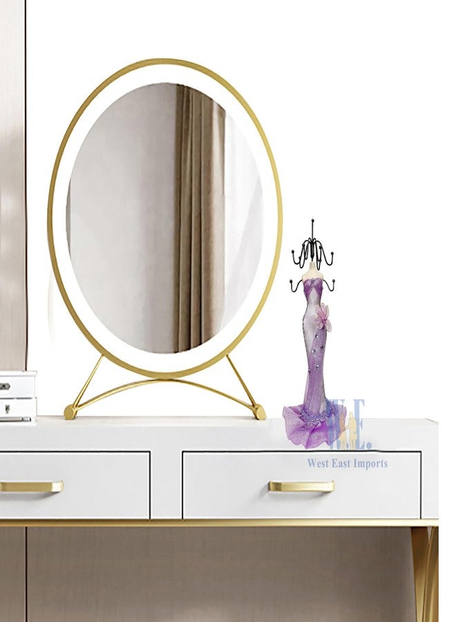 WE 10" Jewelry Stand Holder Mannequin Necklace Display Orgaziner Purple Evening Gown Jewelry Stand - Image 3