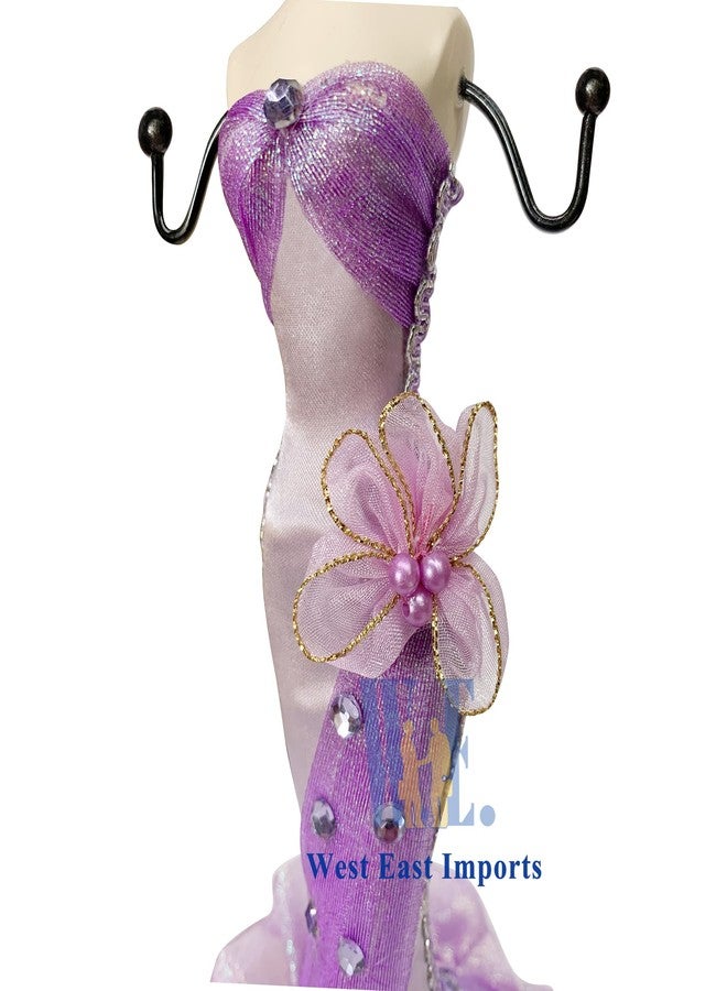WE 10" Jewelry Stand Holder Mannequin Necklace Display Orgaziner Purple Evening Gown Jewelry Stand - Image 4