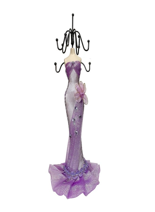 WE 10" Jewelry Stand Holder Mannequin Necklace Display Orgaziner Purple Evening Gown Jewelry Stand - Image 1