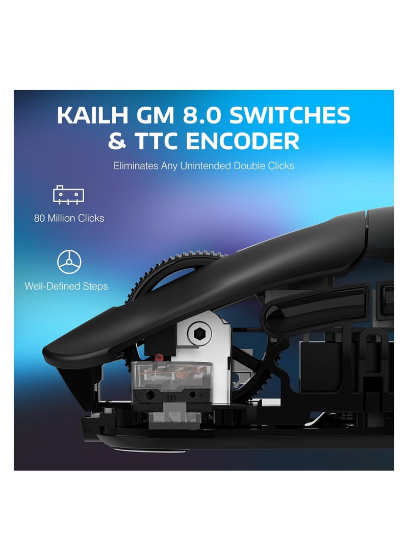 Attack Shark - Wireless Gaming Mouse + Griptape, 49g Triple Mode Ergonomic Computer Mouse, PAW3395 26K DPI Sensor, 200h Battery Life, Programmable Buttons, Gaming Accessories for PC/Laptop/Mac - Image 1