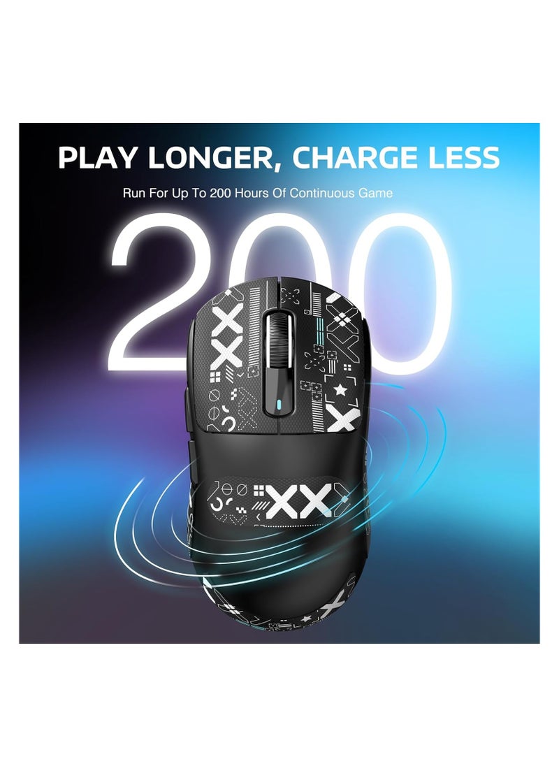 Attack Shark - Wireless Gaming Mouse + Griptape, 49g Triple Mode Ergonomic Computer Mouse, PAW3395 26K DPI Sensor, 200h Battery Life, Programmable Buttons, Gaming Accessories for PC/Laptop/Mac - Image 1