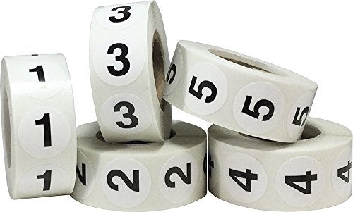 InStockLabels.com Numbers 1-5 Bulk Pack Office Warehouse Organization Inventory Stickers 3/4 Inch 500 Per Roll 2,500 Total Stickers - Image 3