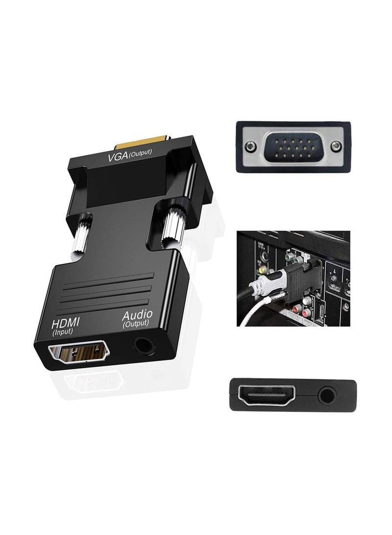 HDMI to VGA Adapter, Audio Output Cable Computer Set-top Box Converter Connector Adapter for Laptop PC Monitor Projector HDTV ( 3.5mm Stereo Included )  - Image 4