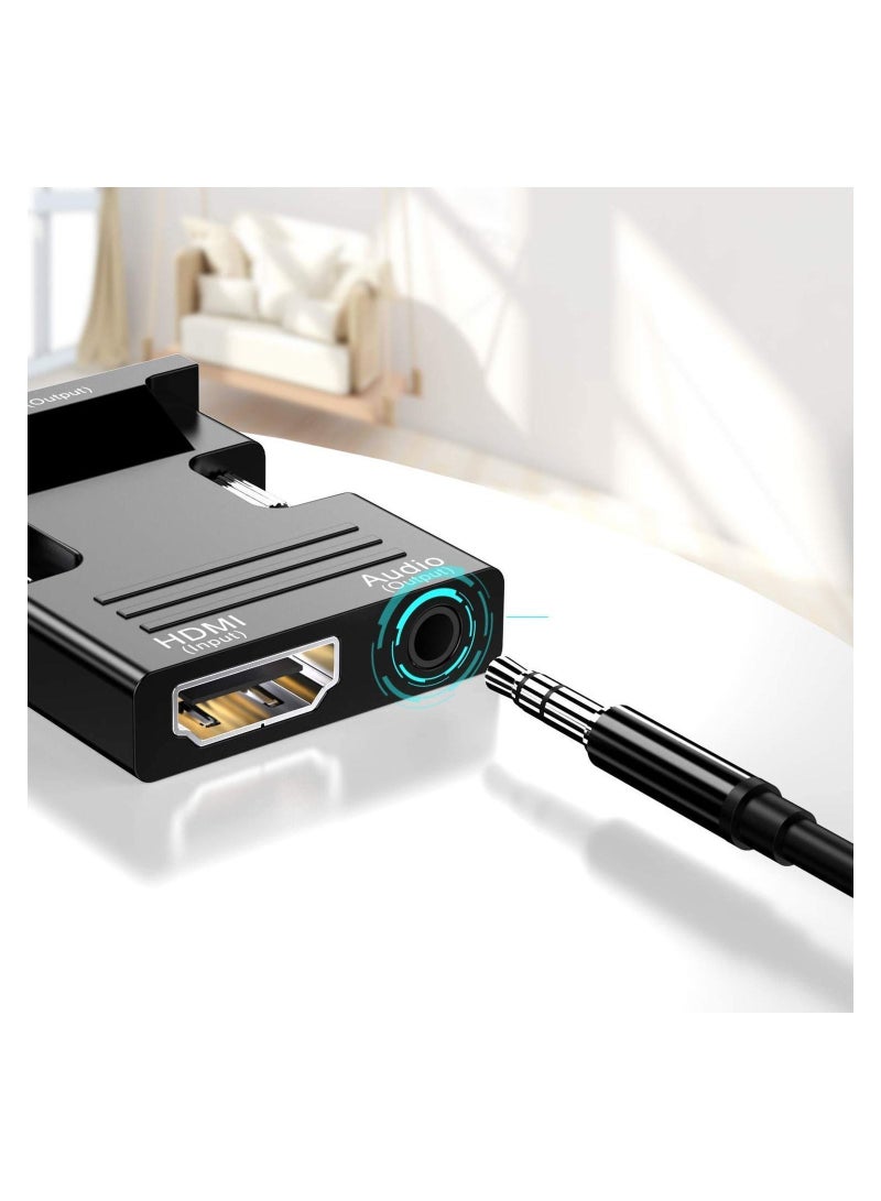 HDMI to VGA Adapter, Audio Output Cable Computer Set-top Box Converter Connector Adapter for Laptop PC Monitor Projector HDTV ( 3.5mm Stereo Included )  - Image 2