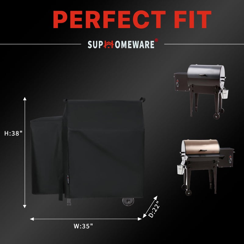 Suphomeware Grill Cover for Traeger 20 Series, Full Length Cover Compatible for Junior & Tailgater Grills, Heavy Duty Waterproof Wood Pellet Grill Cover. - Image 2