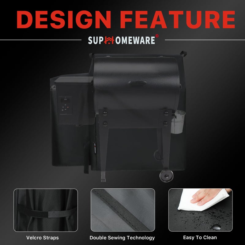 Suphomeware Grill Cover for Traeger 20 Series, Full Length Cover Compatible for Junior & Tailgater Grills, Heavy Duty Waterproof Wood Pellet Grill Cover. - Image 3