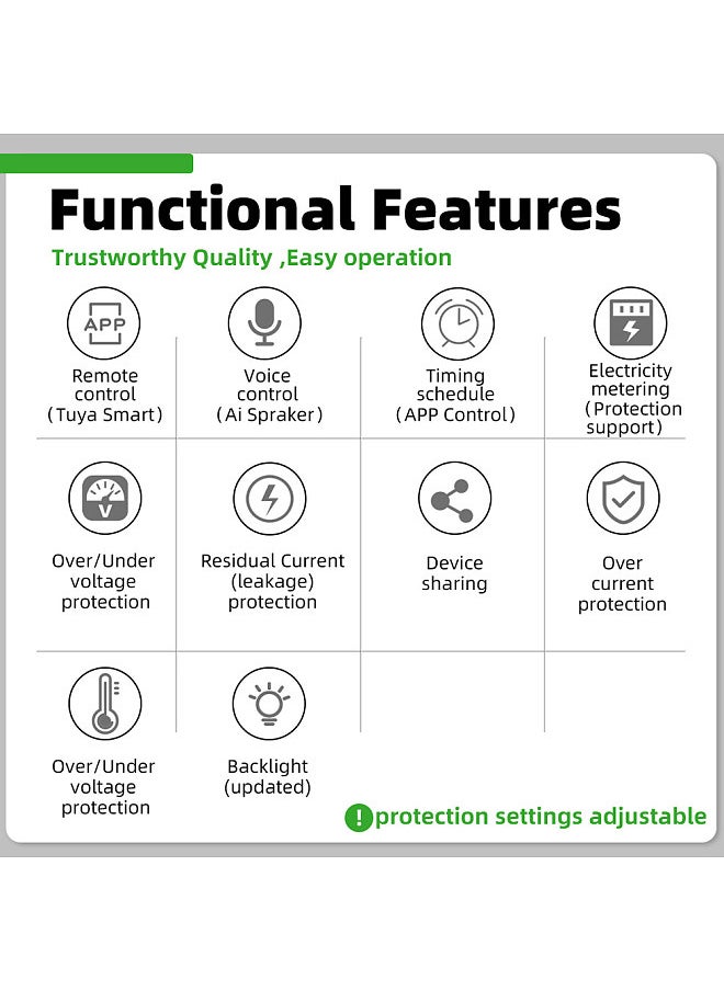 Tuya WiFi Intelligent Circuit Breaker Automatic Reclosure Protector 3P4W Power Meter Three Phase Reclosure Switch with Multiple Protections Timing Schedule Electricity Metering Functions  - Image 2
