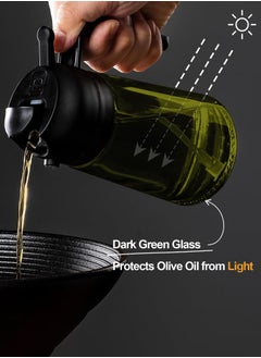 LENND Original Oil Dispenser for Kitchen - 2 in 1 Oil Dispenser and Oil Sprayer - Olive Oil Dispenser Bottle w/Stickers - Olive Oil Sprayer for Cooking Black (Light Blockage)  - Image 2