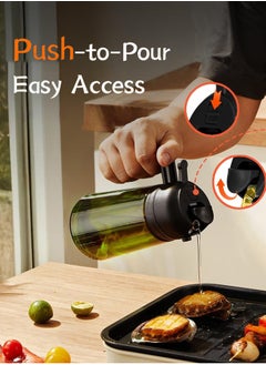 LENND Original Oil Dispenser for Kitchen - 2 in 1 Oil Dispenser and Oil Sprayer - Olive Oil Dispenser Bottle w/Stickers - Olive Oil Sprayer for Cooking Black (Light Blockage)  - Image 5