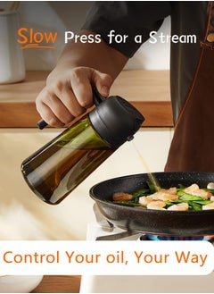 LENND Original Oil Dispenser for Kitchen - 2 in 1 Oil Dispenser and Oil Sprayer - Olive Oil Dispenser Bottle w/Stickers - Olive Oil Sprayer for Cooking Black (Light Blockage)  - Image 4