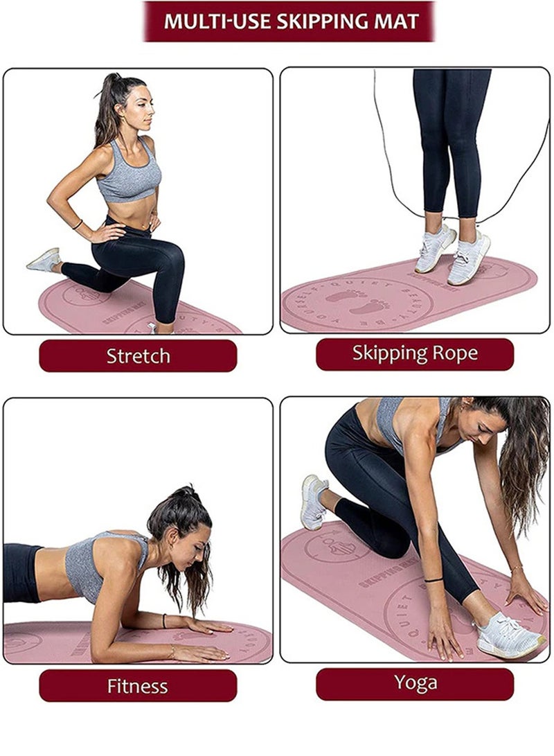 QUTOOB Exercise Skipping Mat, Yoga Mat, Jump Rope Mat, Pilates Workouts Stretching Mat, Anti Slip Exercising Mat For CrossFit Fitness, Yoga, Aerobics, Athletes, For Home Gym, Indoor and Outdoor - Image 2