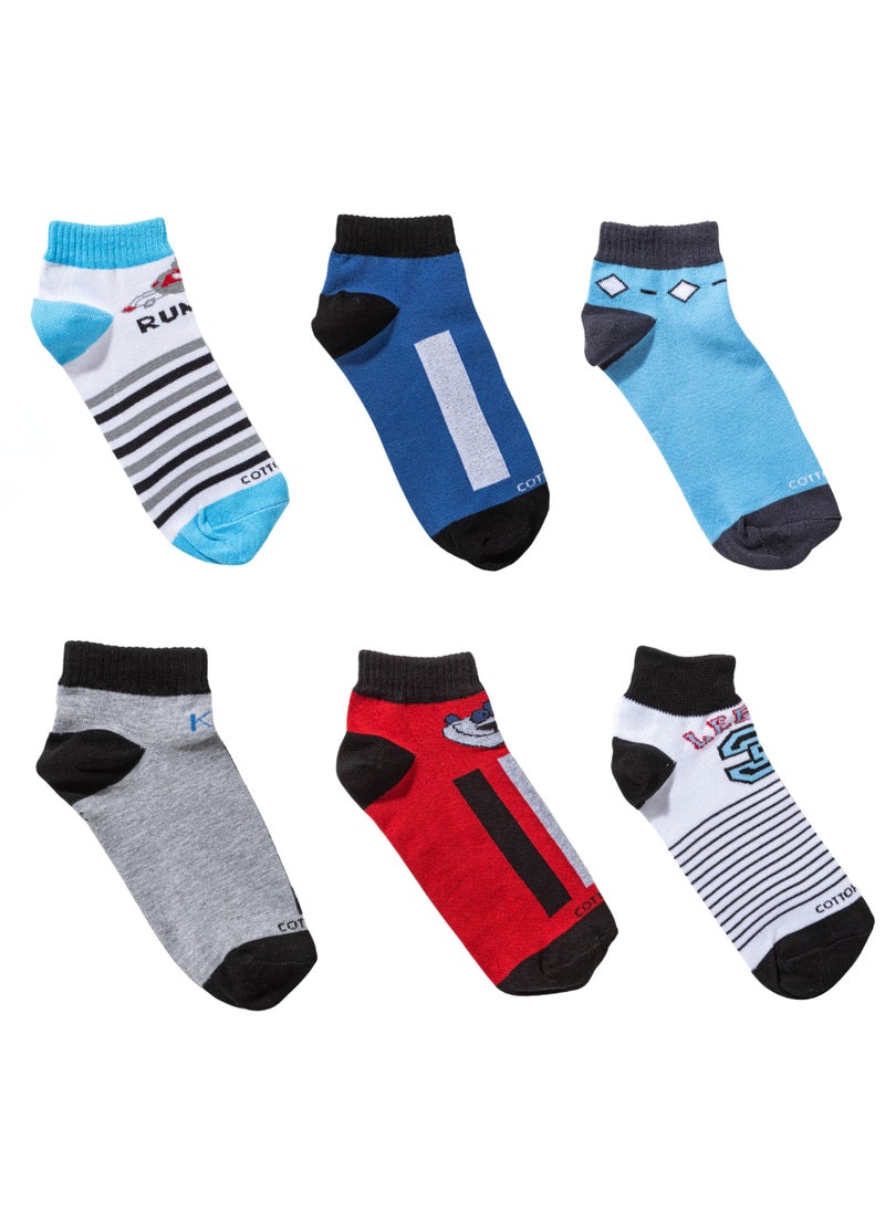 COTTONIL - Pack of 6 Collection Cotton Socket Socks for Kids - Image 1
