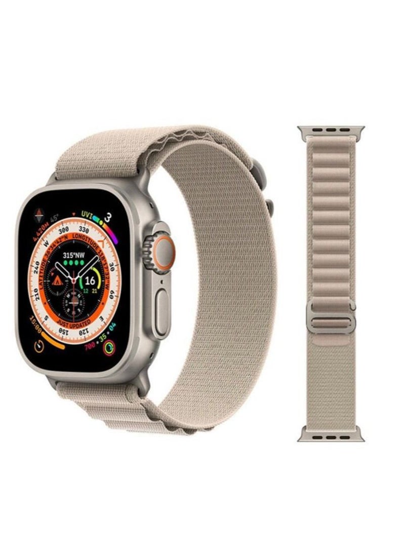 4Pack for Apple Watch Alpine Loop Band 49mm/45mm/44mm Nylon Woven Sport Strap Compatible with iWatch Series 8/Ultra/7/SE/6/5/4/3/2/8 White/Green/Orange/Black
