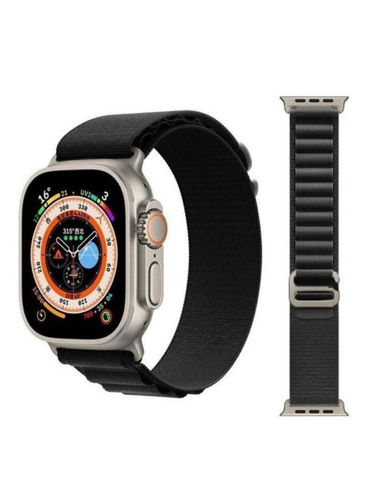 4Pack for Apple Watch Alpine Loop Band 49mm/45mm/44mm Nylon Woven Sport Strap Compatible with iWatch Series 8/Ultra/7/SE/6/5/4/3/2/8 White/Green/Orange/Black