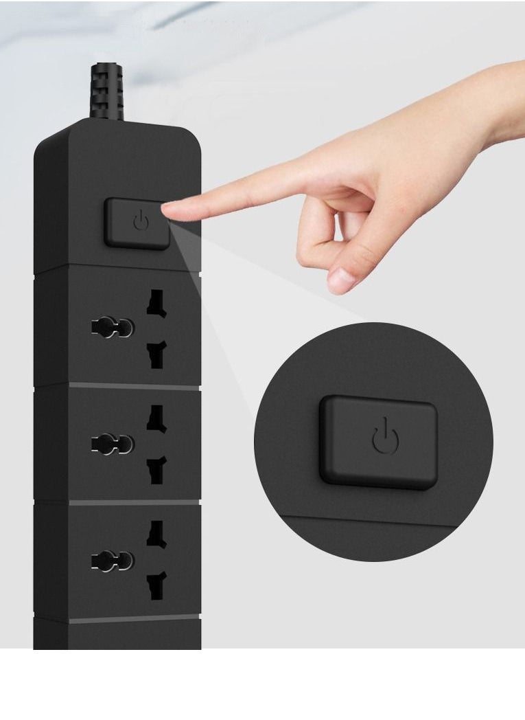NIBEMINENT - 3 Sets Of Hole Power Cord Safety Socket With 4 USB 1.8 Meter Cable With Protection Function - Image 1