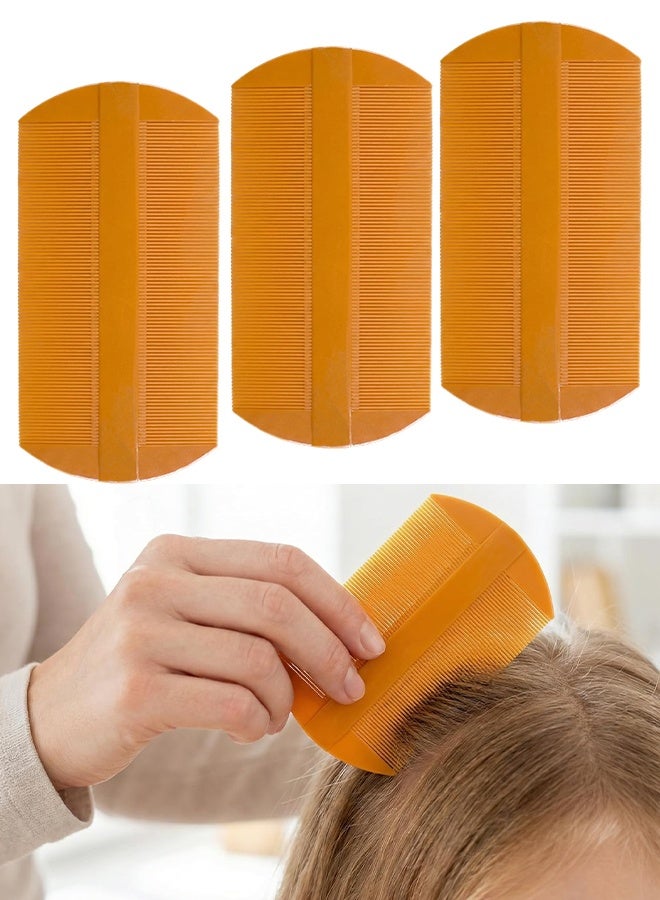 Lice Comb Nit Comb 3-Pack Double-Sided Fine-Toothed Mini Small Head Plastic Comb for Dandruff Scalp Scrubber Kids Women Thick Hair Head Lice Treatment - Image 1