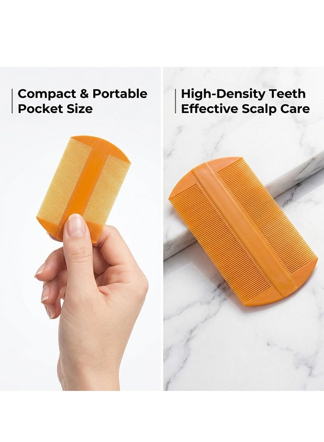 Lice Comb Nit Comb 3-Pack Double-Sided Fine-Toothed Mini Small Head Plastic Comb for Dandruff Scalp Scrubber Kids Women Thick Hair Head Lice Treatment - Image 2