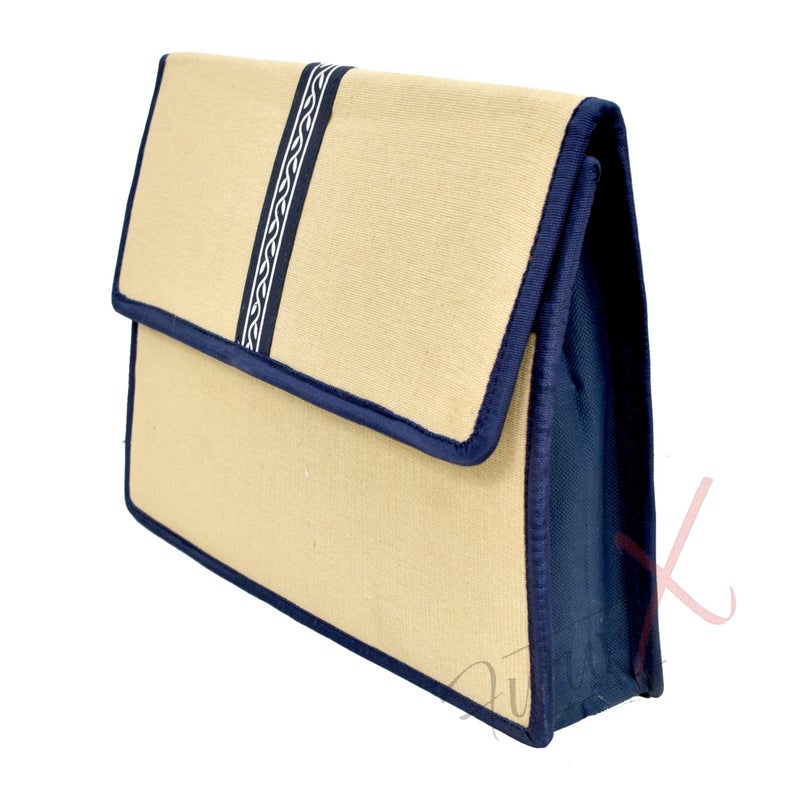 FUTURE X Jute Bag File Folders for Certificates and Important Documents Folder, Conference Folder, Document Organizer to Store Certificate, Legal Size Documents for Home, Office, School - (Blue) - Image 3