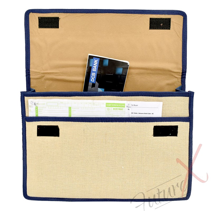 FUTURE X Jute Bag File Folders for Certificates and Important Documents Folder, Conference Folder, Document Organizer to Store Certificate, Legal Size Documents for Home, Office, School - (Blue) - Image 4