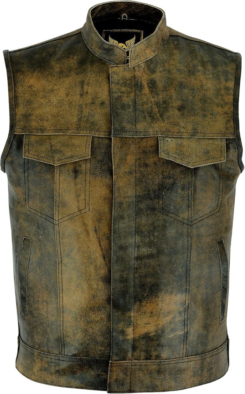 Leatherick mens Motorcycle Vest Motorcycle Vest - Image 2