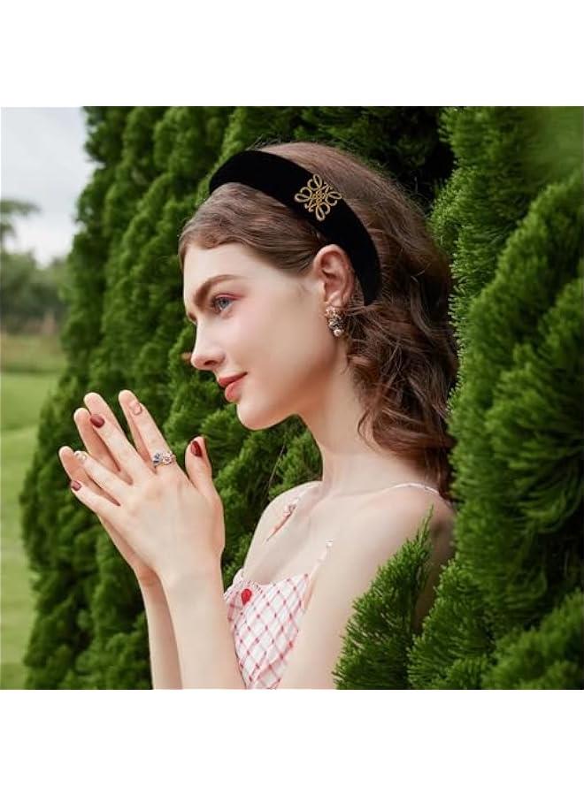 بيوينتي Fashion Headbands, Black Velvet Headband for Women, Classic Retro Design Hair, Suitable for Women Fashion Headband (Black) - Image 5