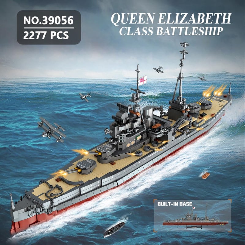 DUANT Queen Elizabeth-Class Battleship Building Set,WWII Royal Navy Warship, Military Series Large-Scale Battleship Construction Toy, Adult Collectible Ship Model(39056) - Image 2