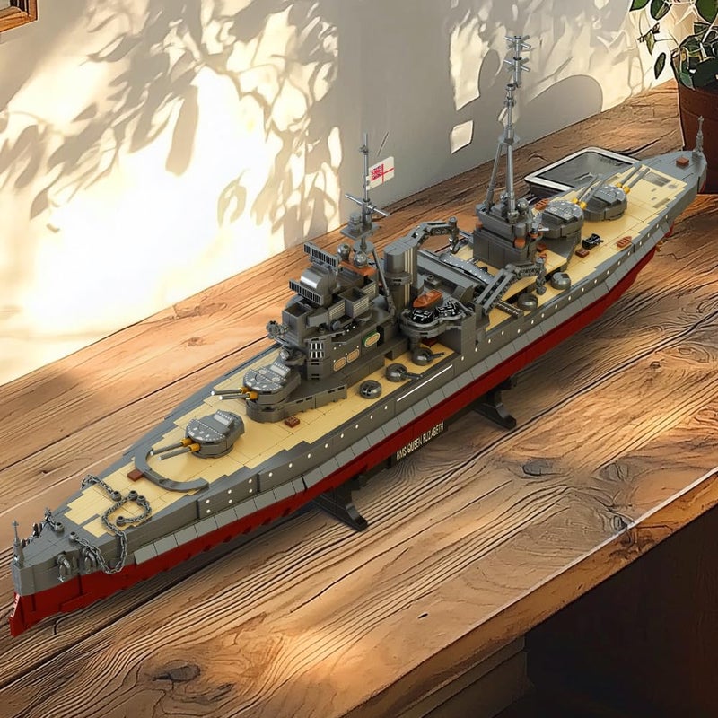 DUANT Queen Elizabeth-Class Battleship Building Set,WWII Royal Navy Warship, Military Series Large-Scale Battleship Construction Toy, Adult Collectible Ship Model(39056) - Image 4