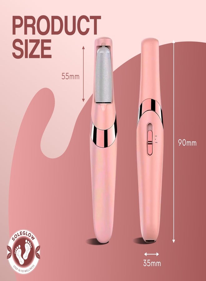 SOLEGLOW Flawless Pedi Electronic Pedicure Tool, Cordless & Rechargeable, with 2 Roller Heads for Callus Removal, Dead Skin Smoothing, and Polishing - Image 2
