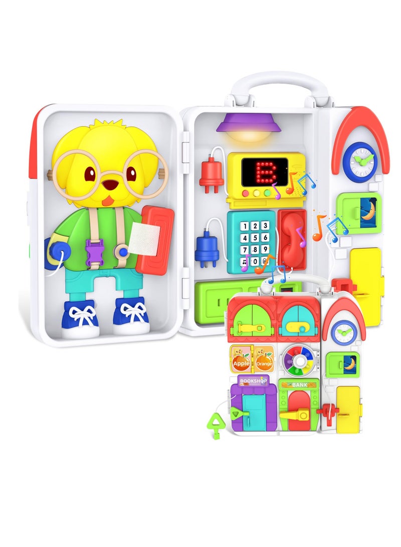 Excefore Montessori Toys for 1 Year Old Boys and Girls, Toddler Sensory Busy Board Travel Toys, Airplane Toys for Toddlers Age 1-3, Bilingual Educational Baby Toys for 12-18 Months, Birthday Gift - Image 1