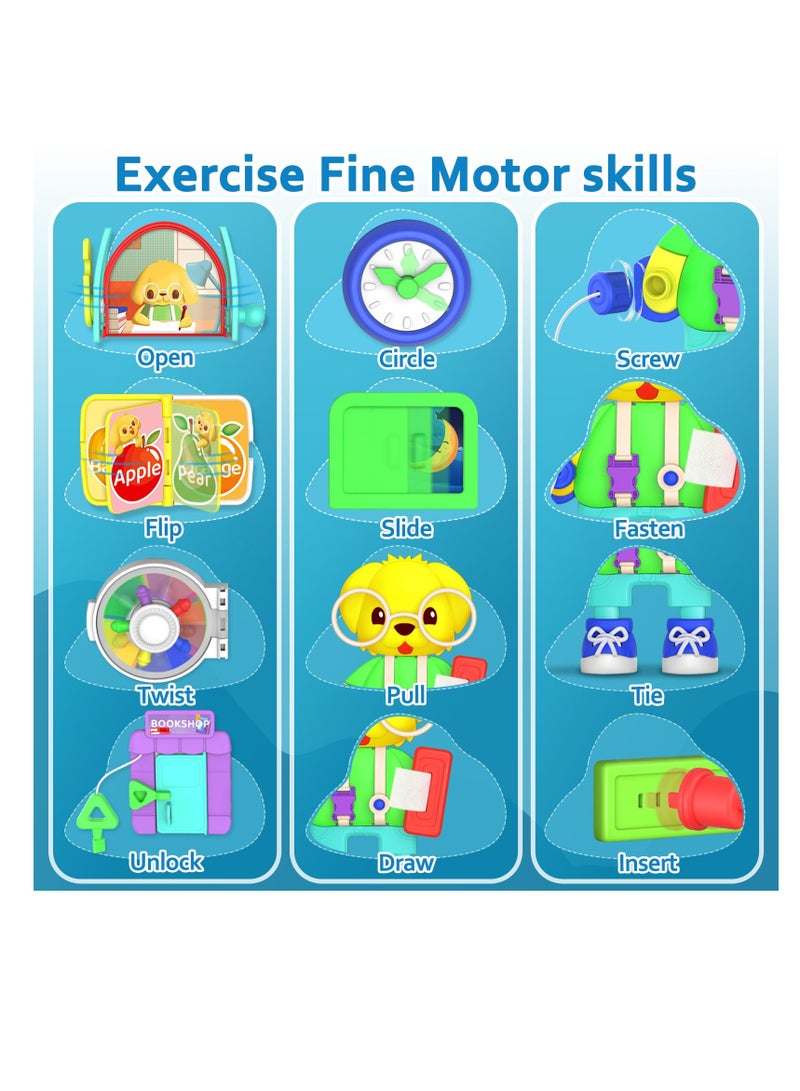 Excefore Montessori Toys for 1 Year Old Boys and Girls, Toddler Sensory Busy Board Travel Toys, Airplane Toys for Toddlers Age 1-3, Bilingual Educational Baby Toys for 12-18 Months, Birthday Gift - Image 4