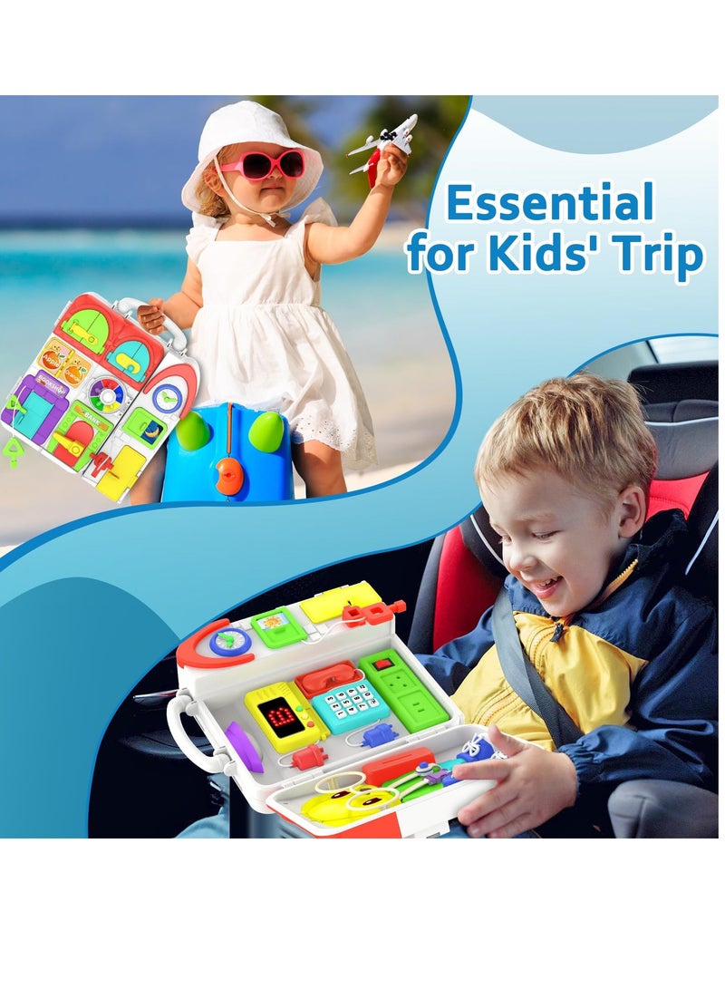 Excefore Montessori Toys for 1 Year Old Boys and Girls, Toddler Sensory Busy Board Travel Toys, Airplane Toys for Toddlers Age 1-3, Bilingual Educational Baby Toys for 12-18 Months, Birthday Gift - Image 5