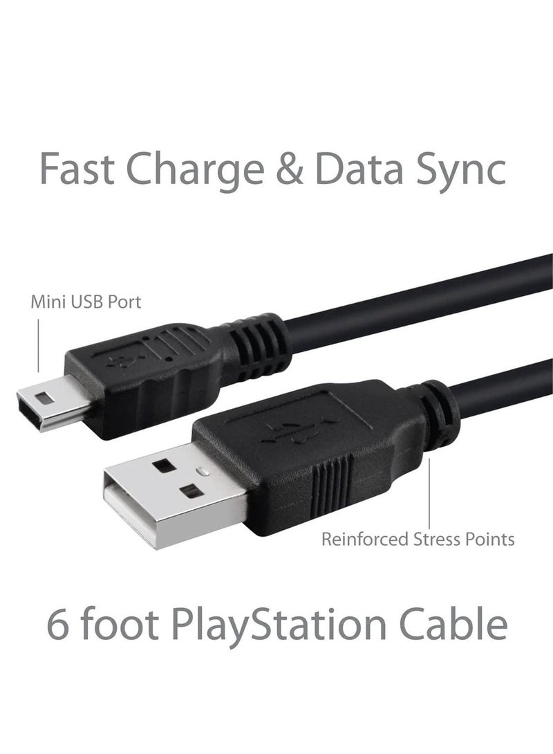 USB to Mini USB Charger Cable Compatible with Playstation PS3/PS3 Slim SixAxis Controller Charging Cable for Digital Camera Hero3/4 USB Magnetic Ring Data Transfer Cable (180CM)  - Image 5