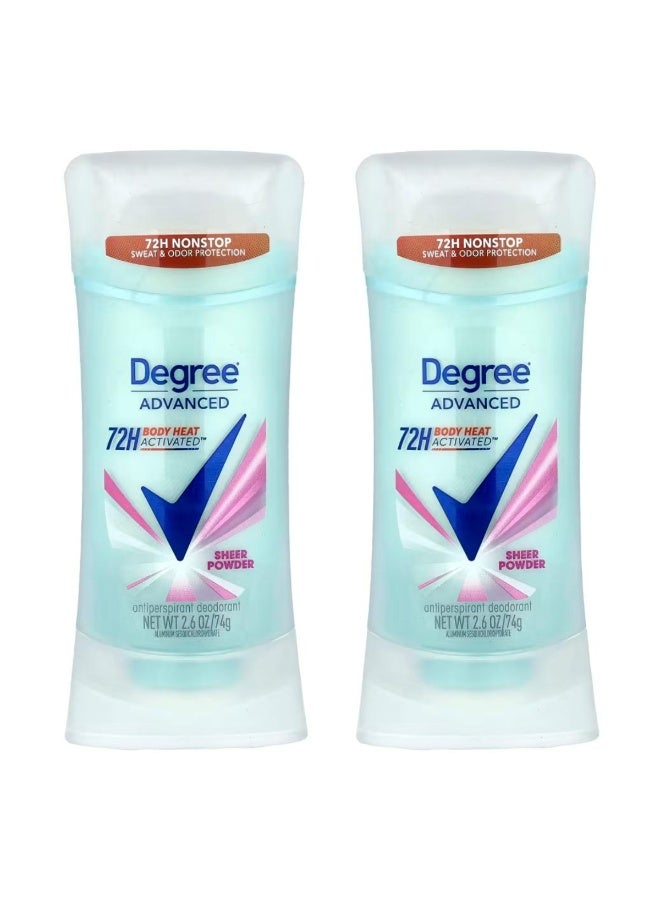 Pack Of 2 Pcs Original Antiperspirant Deodorant 48-Hour Sweat & Odor Protection Sheer Powder Antiperspirant for Women 74 g