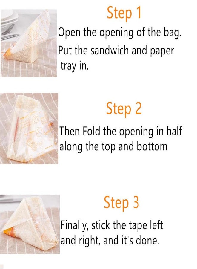 Ebonee Plastic Sandwich Packaging Bags Transparent Sandwich Containers, Easy to Tear Clear Triangle Bakery Wrappers for Sandwiches (100 Pack) - Image 3