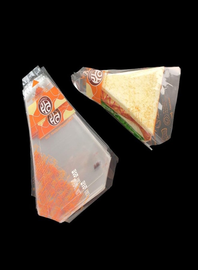 Ebonee Plastic Sandwich Packaging Bags Transparent Sandwich Containers, Easy to Tear Clear Triangle Bakery Wrappers for Sandwiches (100 Pack) - Image 5