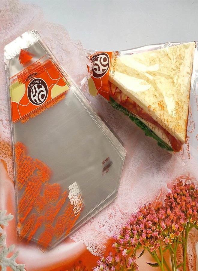 Ebonee Plastic Sandwich Packaging Bags Transparent Sandwich Containers, Easy to Tear Clear Triangle Bakery Wrappers for Sandwiches (100 Pack) - Image 4